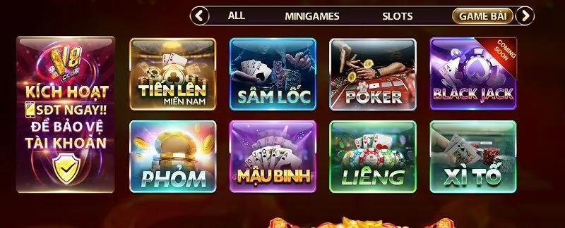 Các sản phẩm game của V8 Club – Kho game thu hút mọi đối tượng